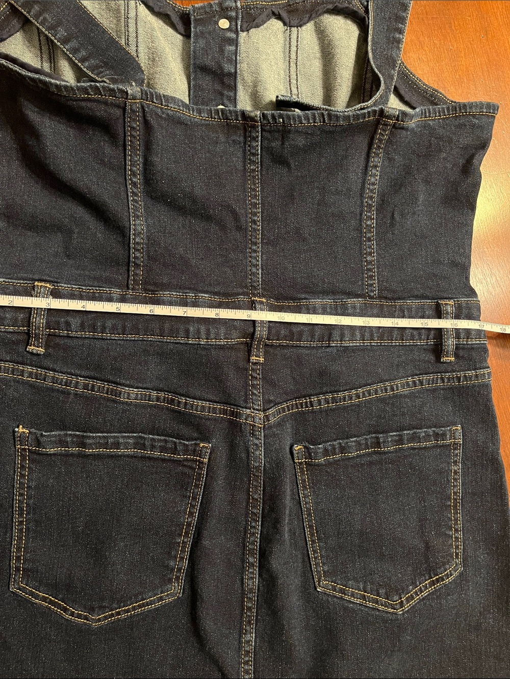 Shyanne Denim Dress blue western overall style denim and diamonds - Picture 4 of 6